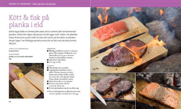 Bok Eldmat, kött och fisk på planka