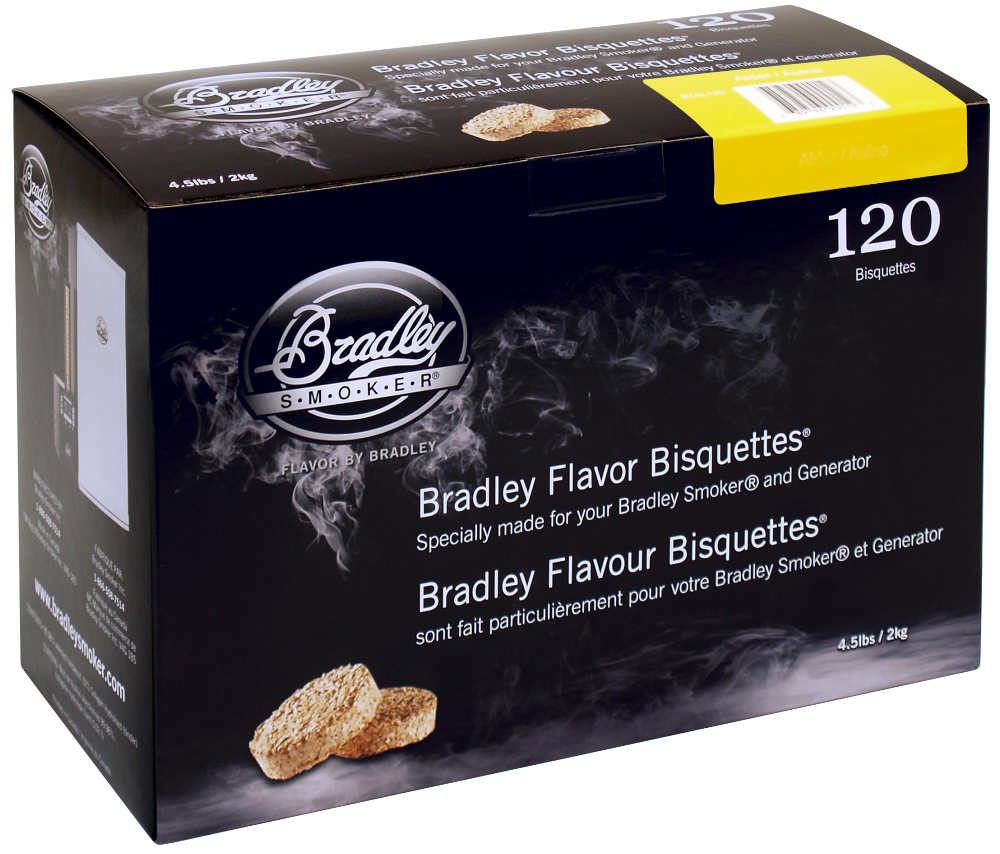 Rökbriketter Whiskey-ek 120-pack - för dig som röker med rökskåp från Bradley Smoker.