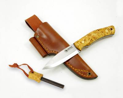 Casström No.10 Swedish Forest Knife - paket med tändstål