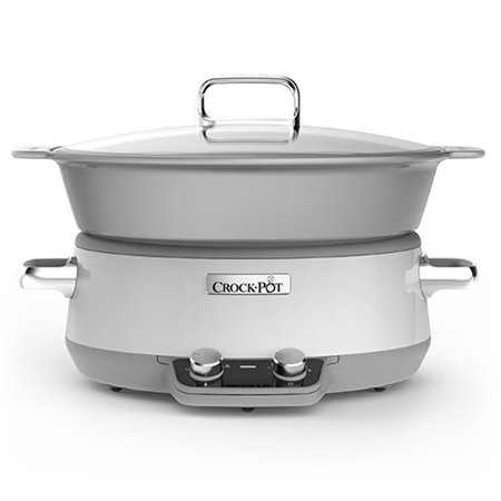 Crock-Pot® 6,0 l Induktion, vit, duraceramic, timer