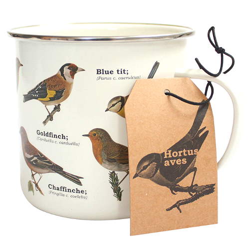 Emaljerad mugg fåglar Gift Republic