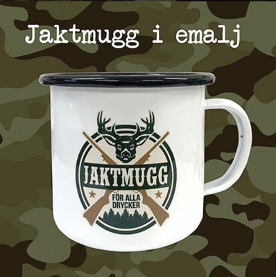 Jaktmugg emaljerad kaffemugg