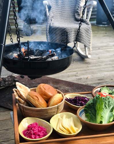 Eldstad utomhus cortenplåt