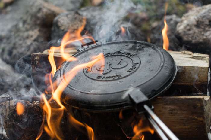 Våffeljärn gjutjärn, Chuck Wagon. För öppen eld.