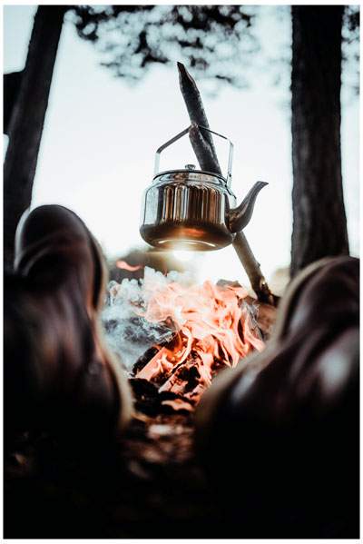 Kaffepanna öppen eld